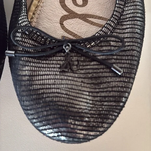 Sam Edelman Black Metallic Felicia Flats size 7.5 or 38 eur - Picture 2 of 11